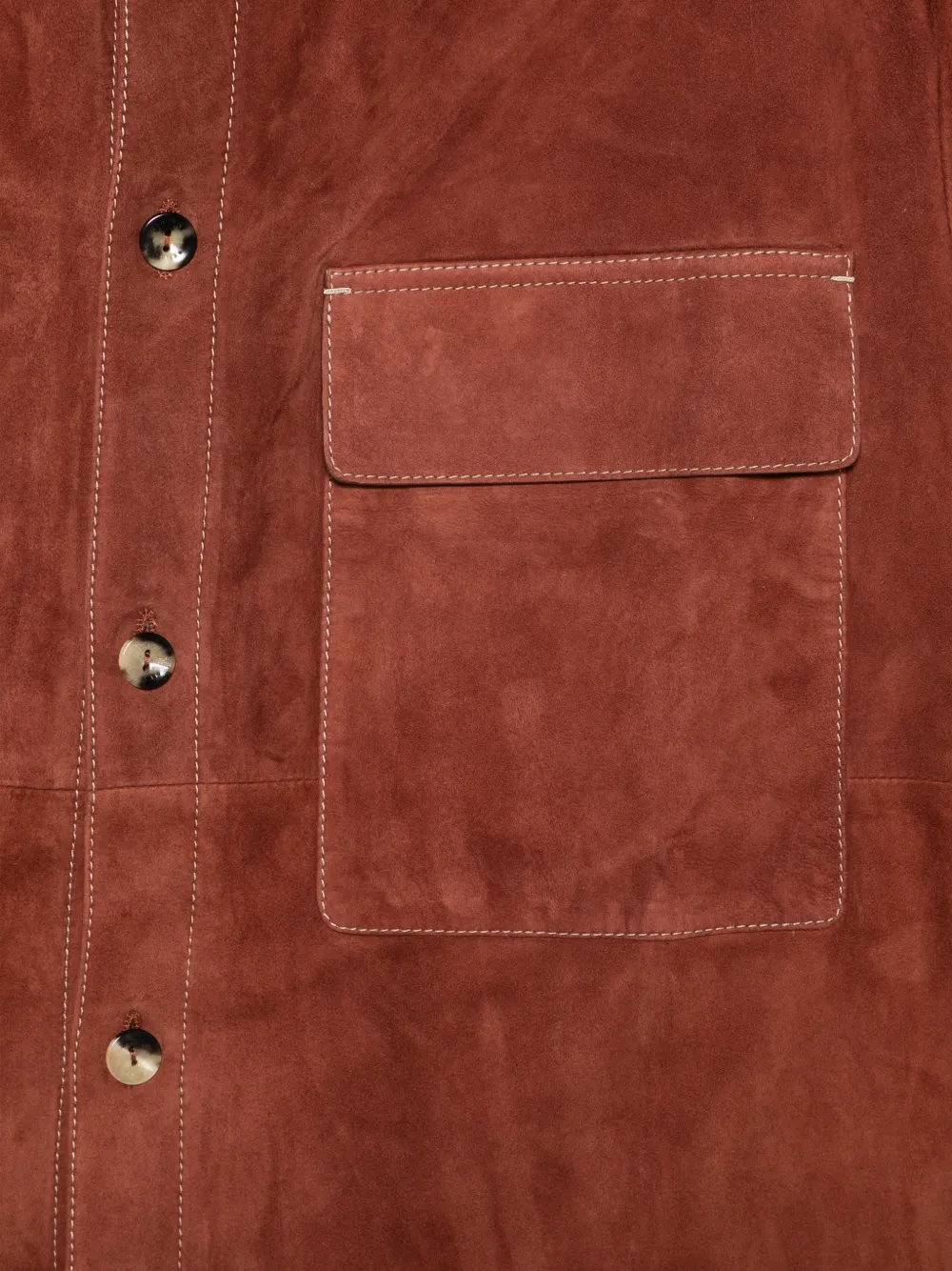  Agnona Pocket Leather Jacket - Brown 