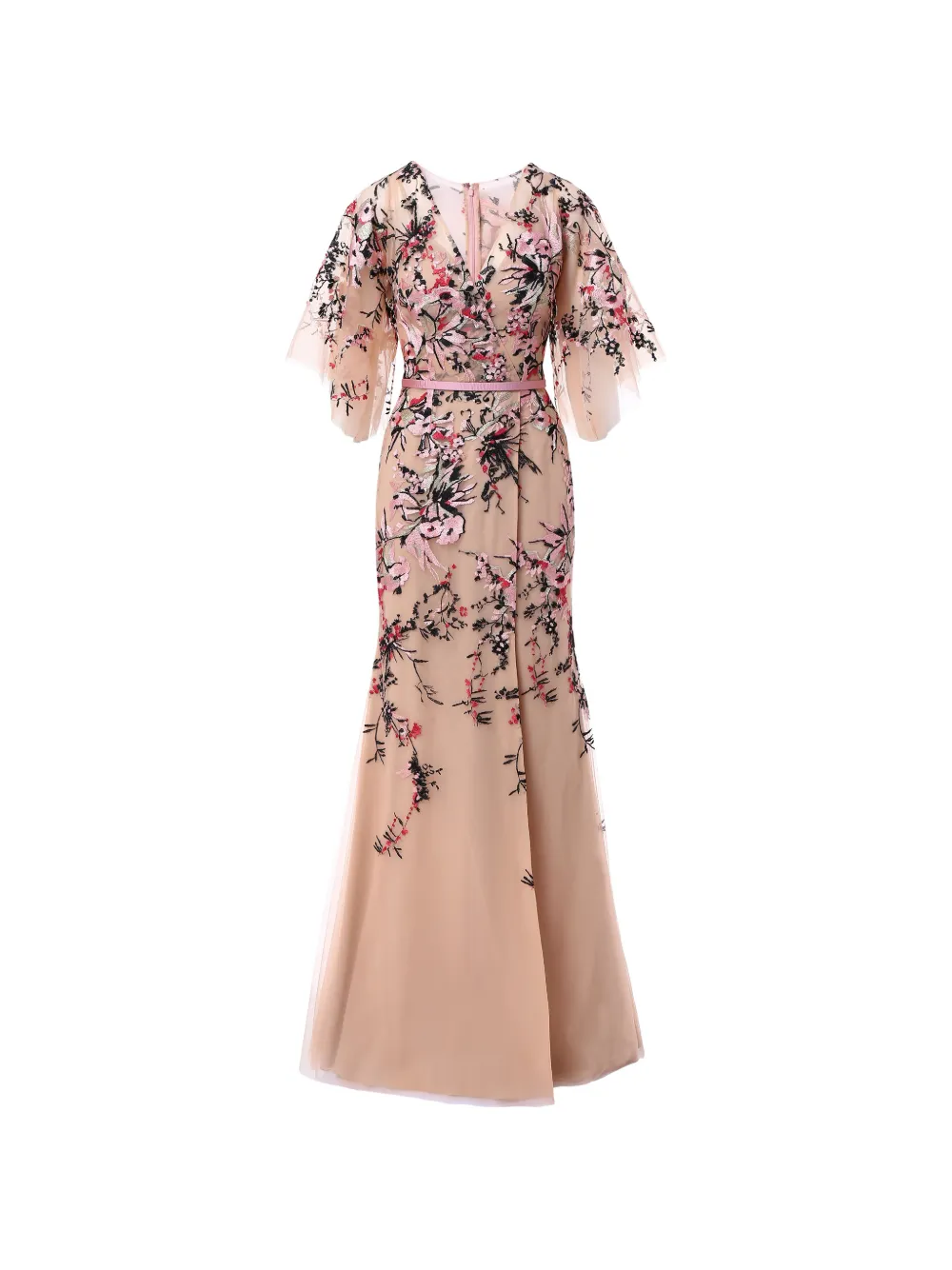 Rami Al Ali embroidered overlap maxi dress - Toni neutri