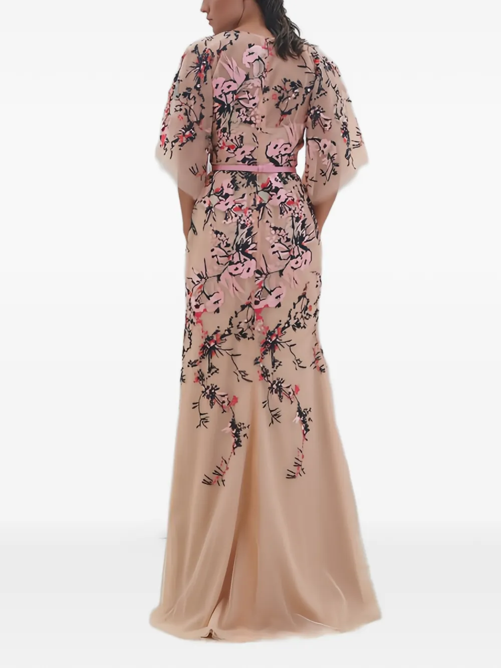 Embroidered Overlap Maxi Dress
