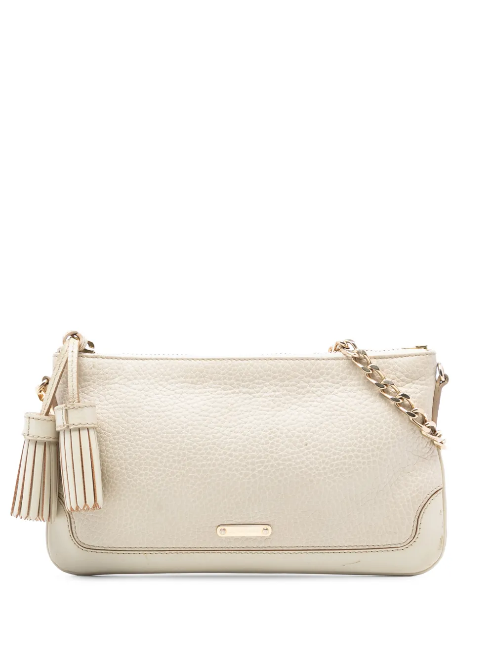 Burberry Pre-Owned 2000-2017 Leather Tassel Chain crossbody bag - Marrone