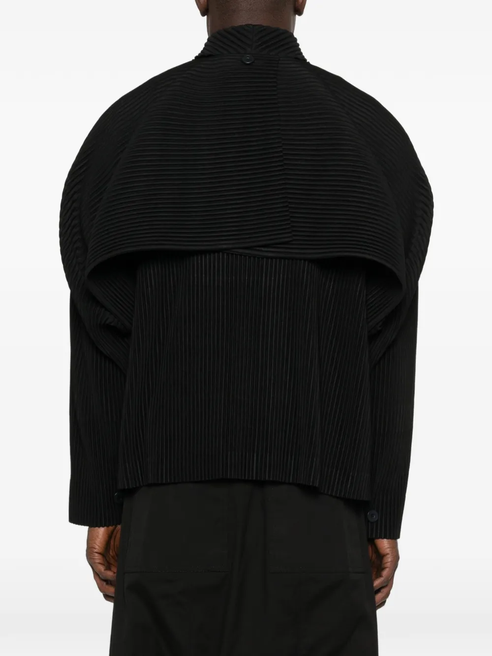 Homme Plissé Issey Miyake Geplooide cropped blazer Zwart