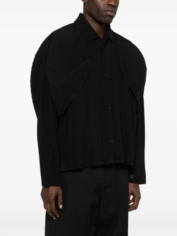 Homme Plissé Issey Miyake クロップド ジャケット | ブラック