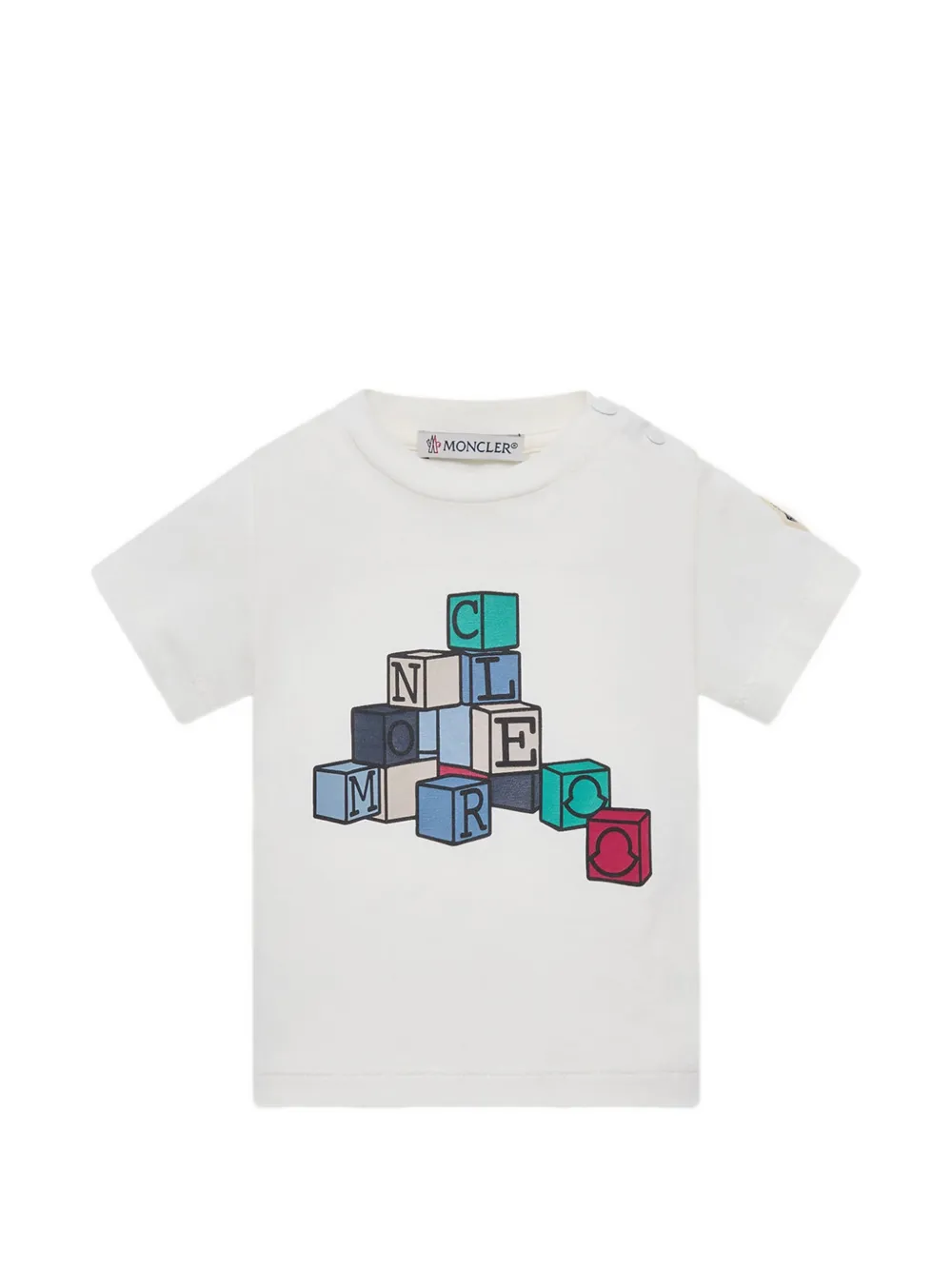 Moncler Enfant T-shirt met knoop en logo Wit