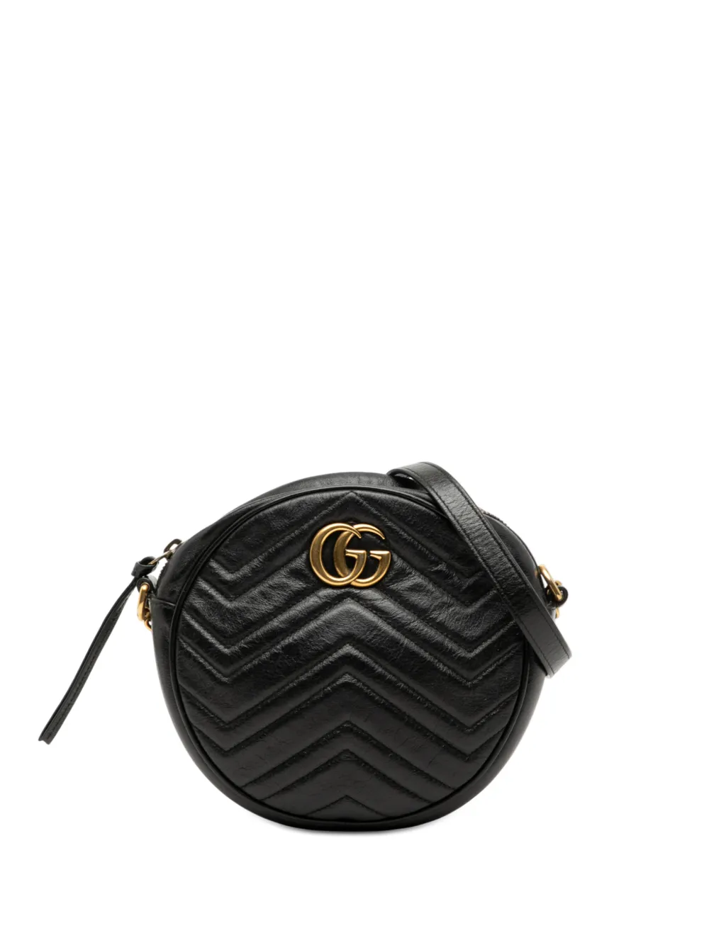 Gucci Pre-Owned Borsa a tracolla GG Marmont Matelasse tonda mini in pelle 2016-2025 - Nero