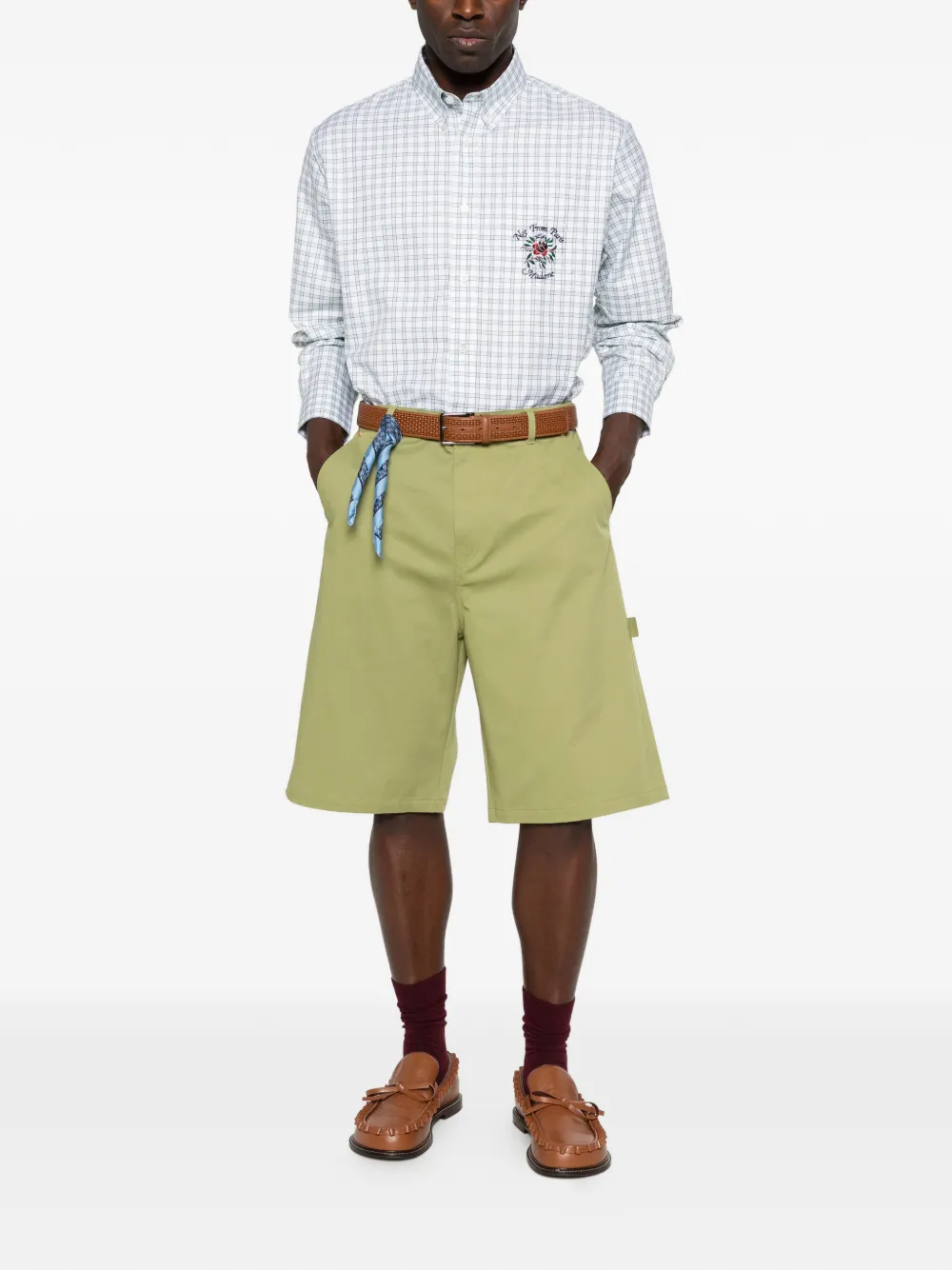 Drôle De Monsieur Shorts met vijf zakken Groen