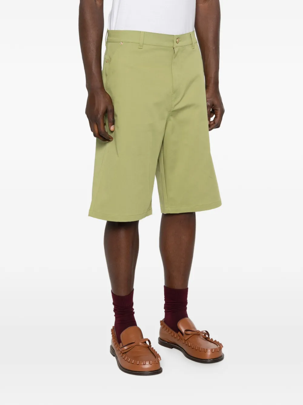 Drôle De Monsieur Shorts met vijf zakken Groen