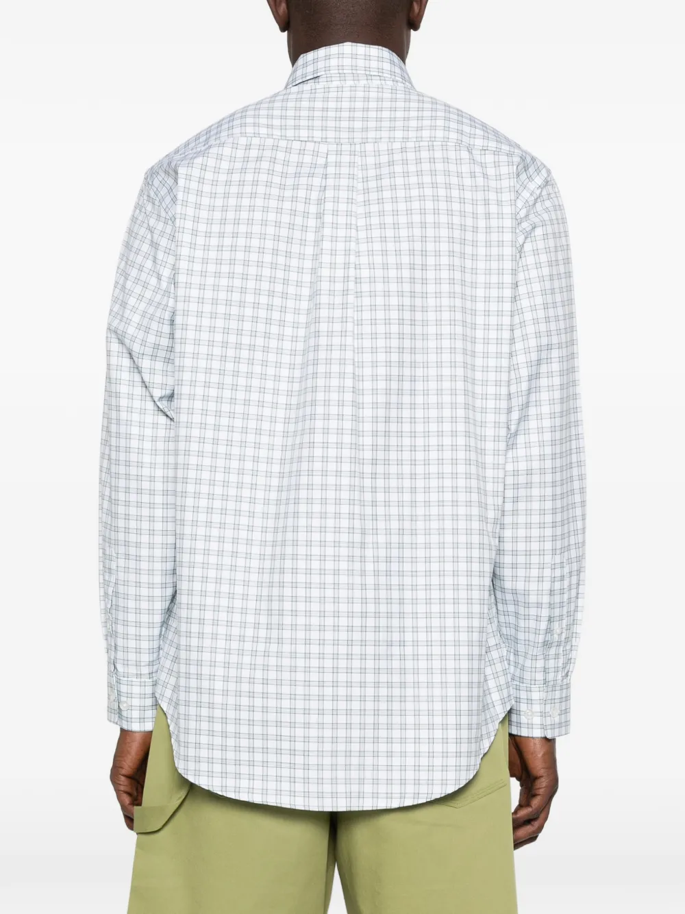 Checked-Pattern Logo-Embroidery Shirt