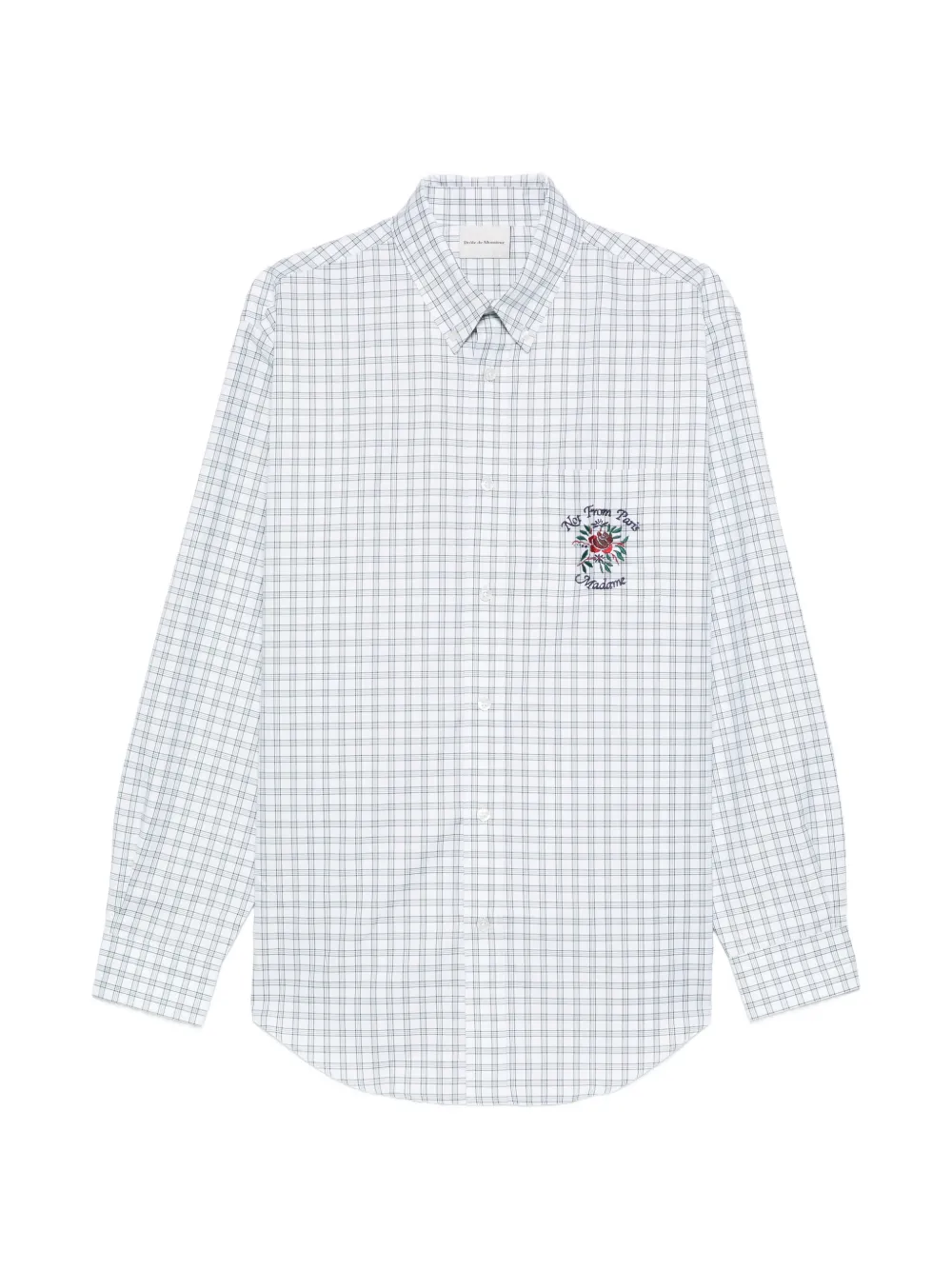 Drôle De Monsieur checked-pattern logo-embroidery shirt - Weiß