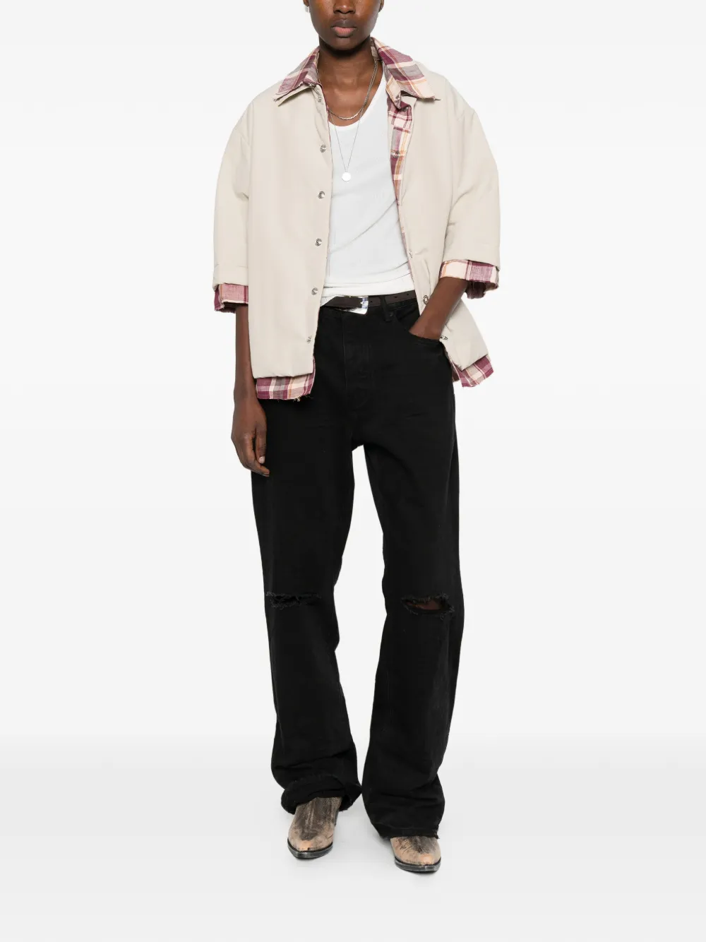  Marbell Peggy Bowling Shirt - Neutrals 