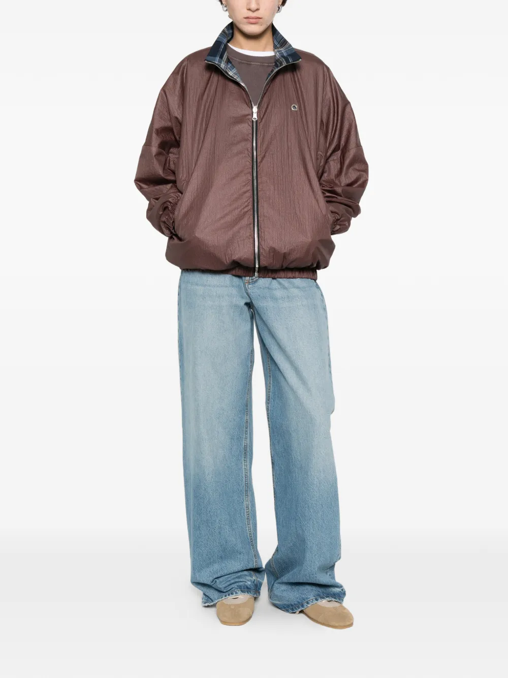  Marbell Reversible Zip Jacket - Brown 