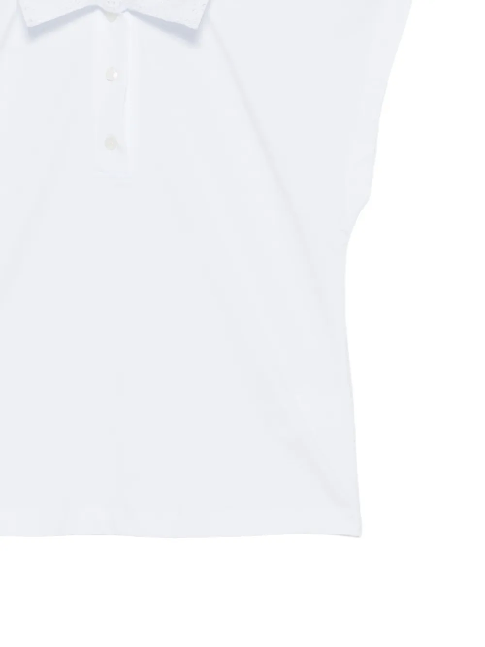 MSGM Pointelle polotop met korte mouwen Wit
