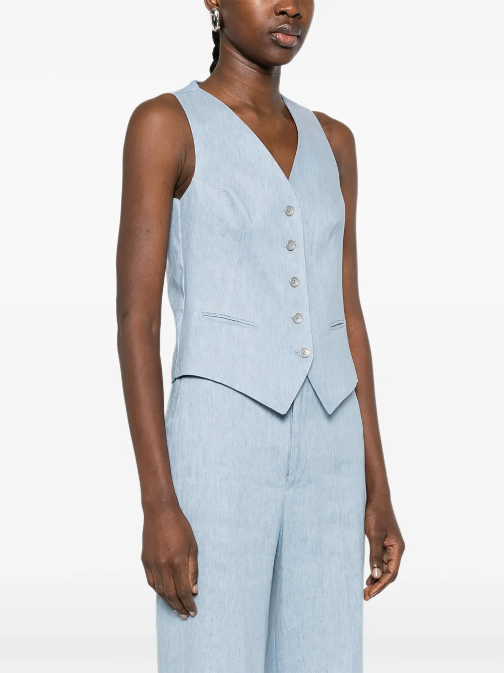 Tagliatore Gilet met V-hals Blauw