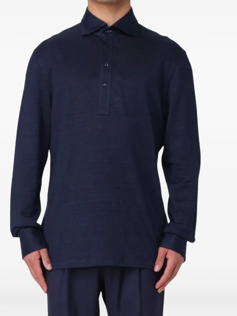 Brunello Cucinelli Poloshirt met lange mouwen Blauw