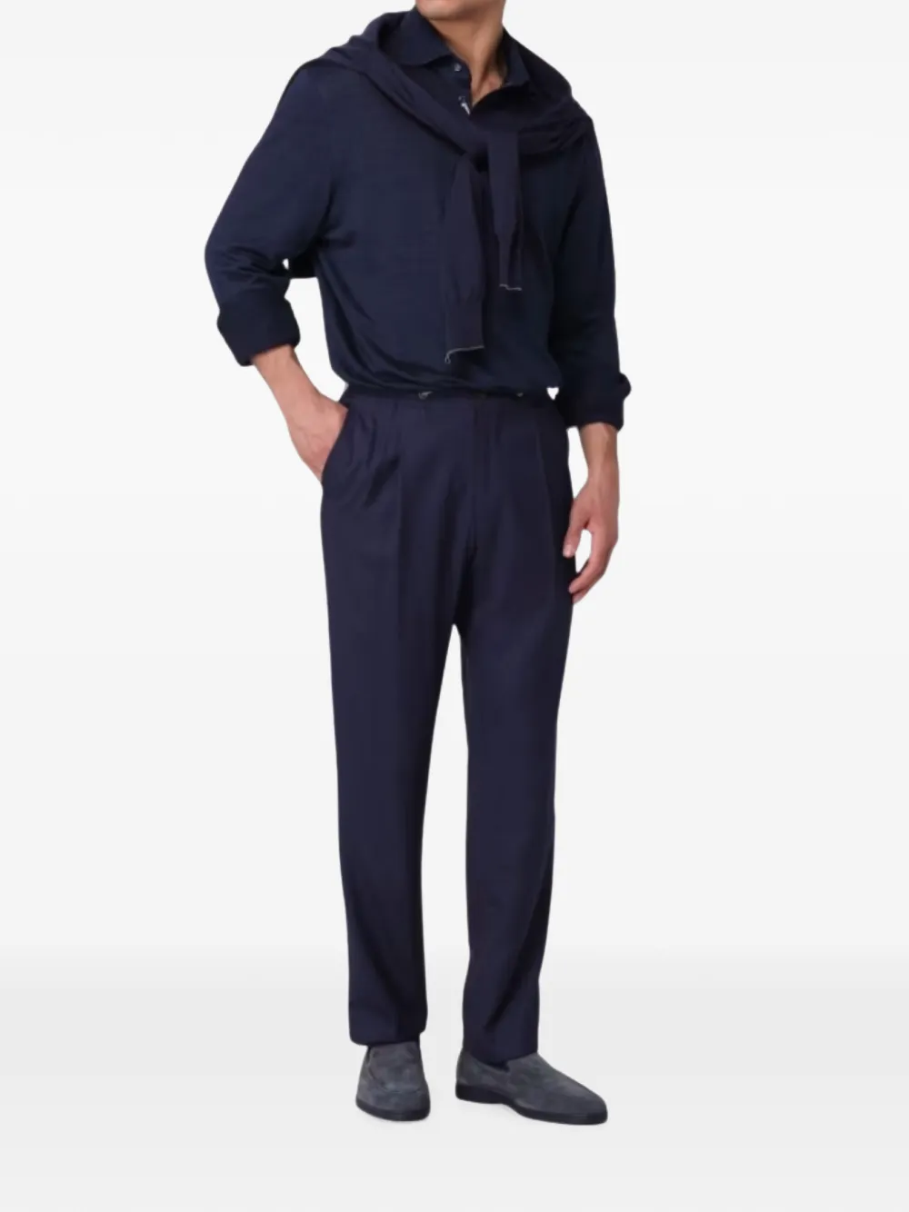 Brunello Cucinelli Poloshirt met lange mouwen Blauw