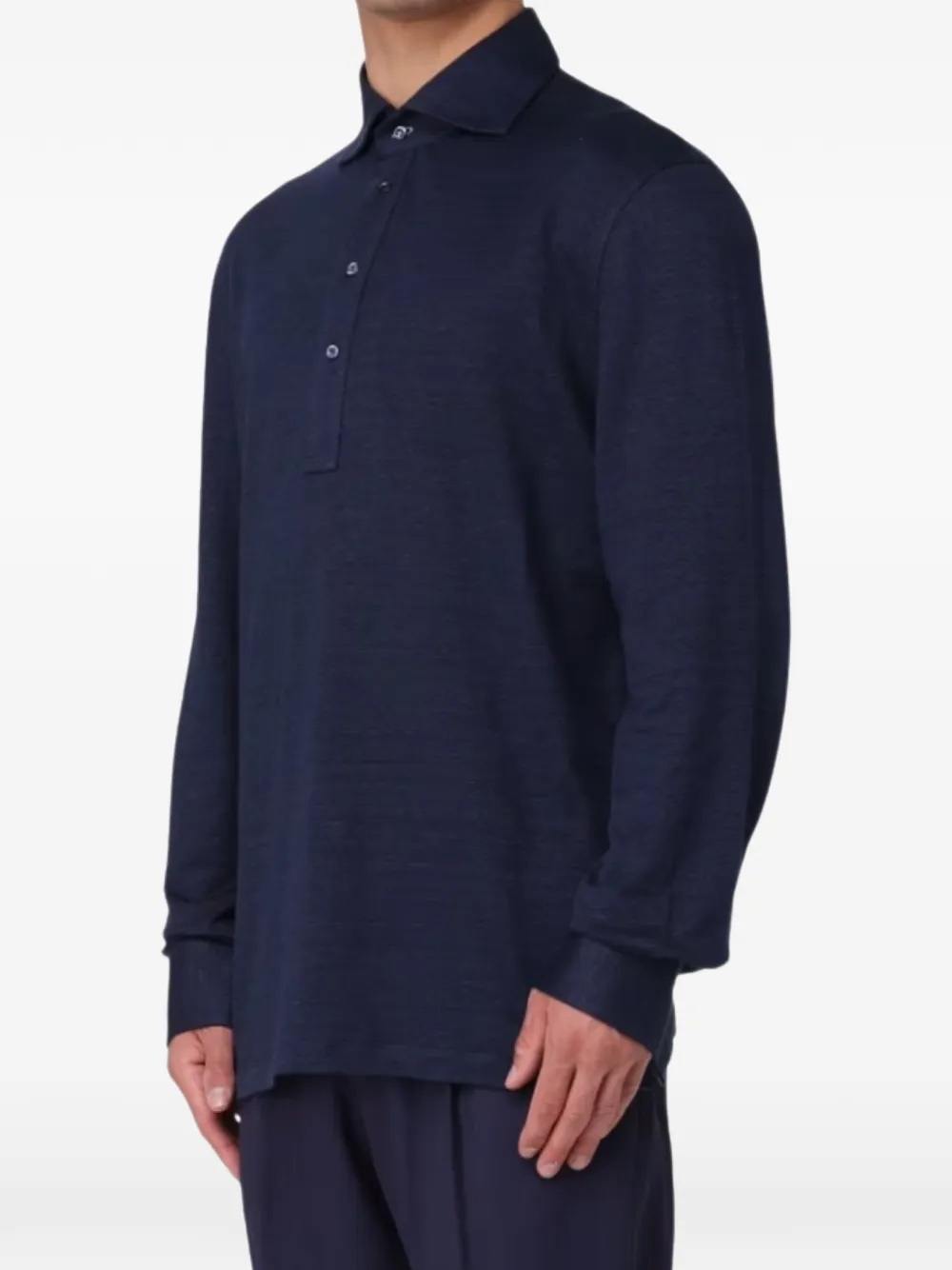 Brunello Cucinelli Poloshirt met lange mouwen Blauw