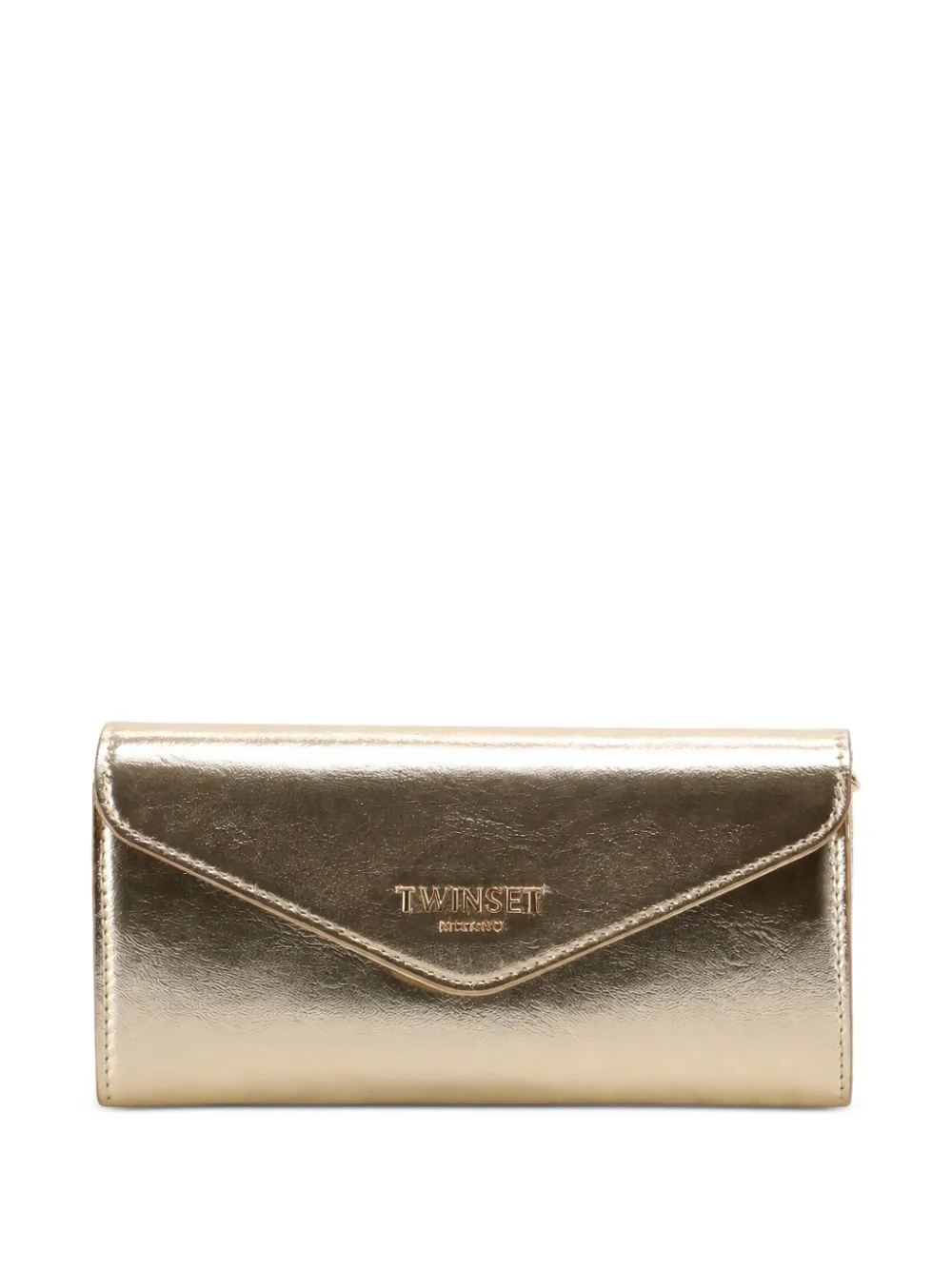 TWINSET logo-detail flap wallet - Oro