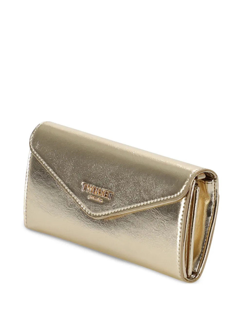  Twinset Logo-detail Flap Wallet - Gold 