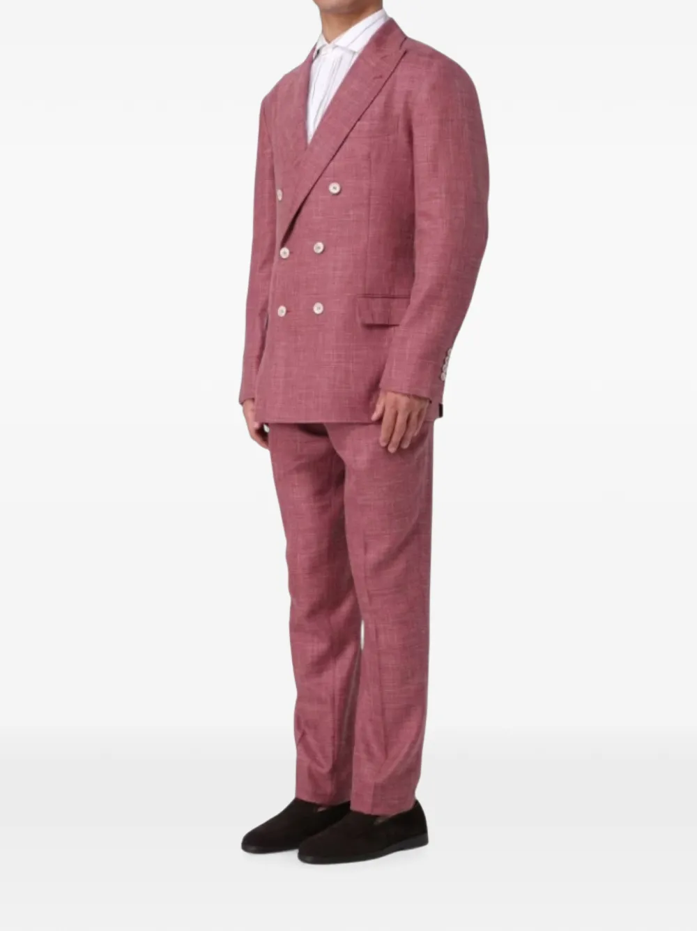 Brunello Cucinelli double-breasted suit Rood