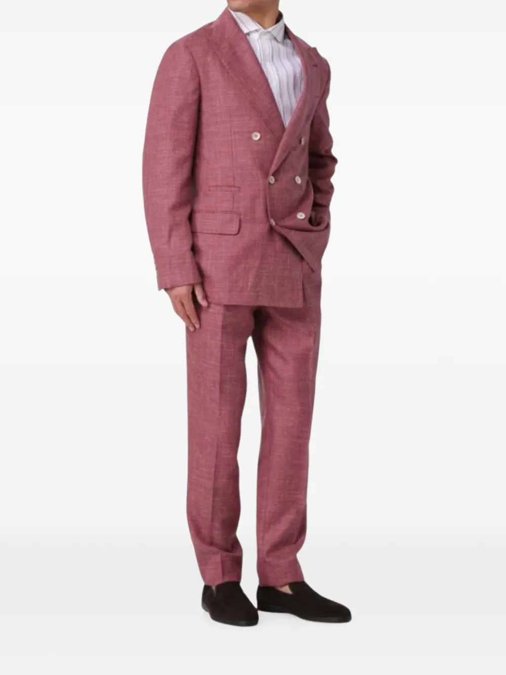 Brunello Cucinelli double-breasted suit Rood