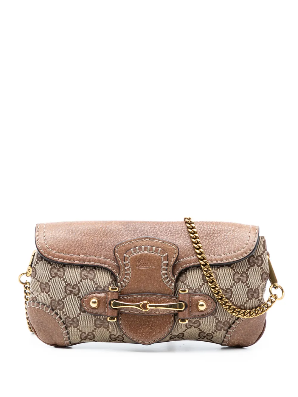 Gucci Pre-Owned 2016-2026 GG Canvas New Pelham Clutch on Chain crossbody bag - Marrone