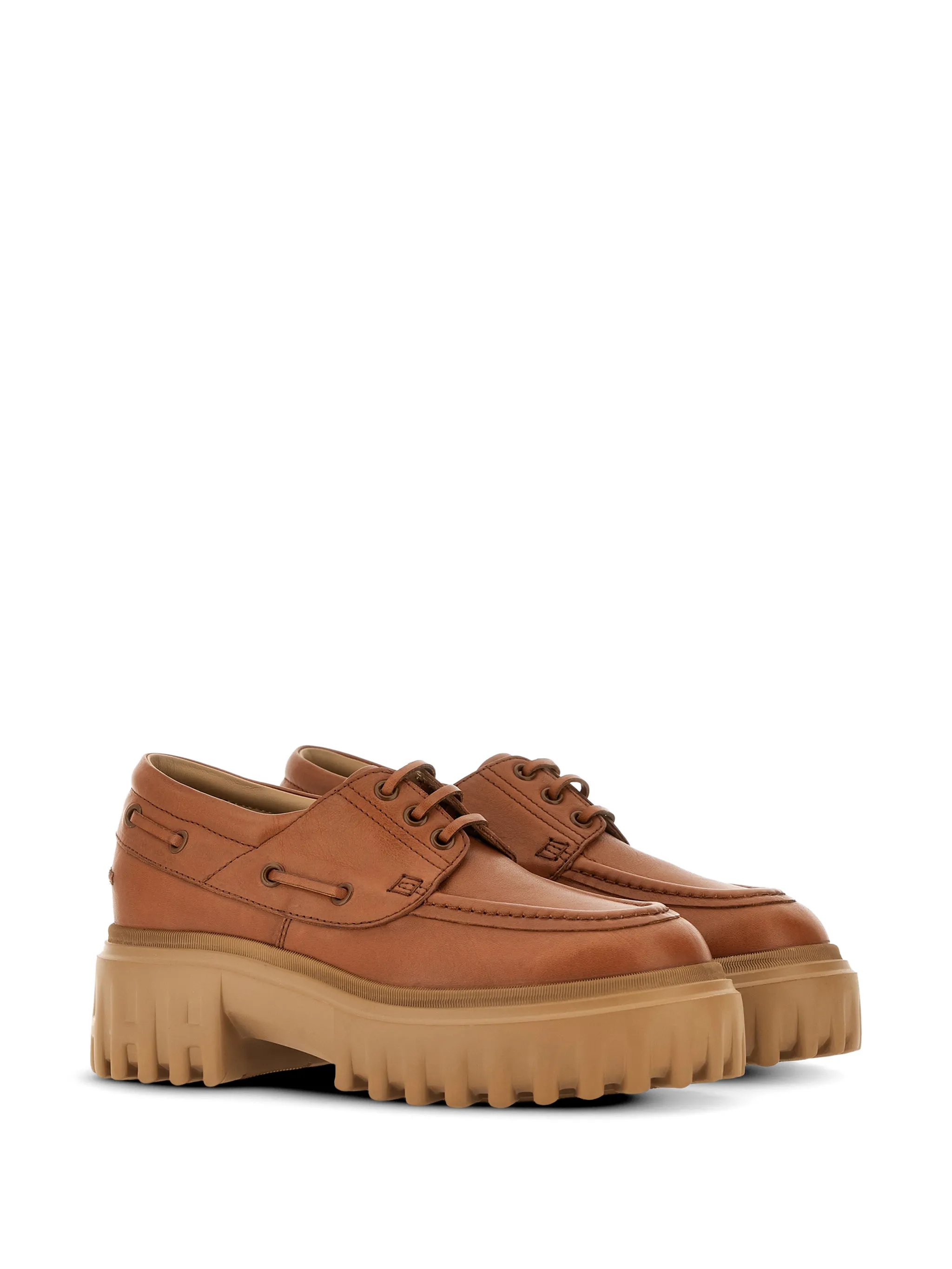 Hogan lace up lug-sole boat shoes