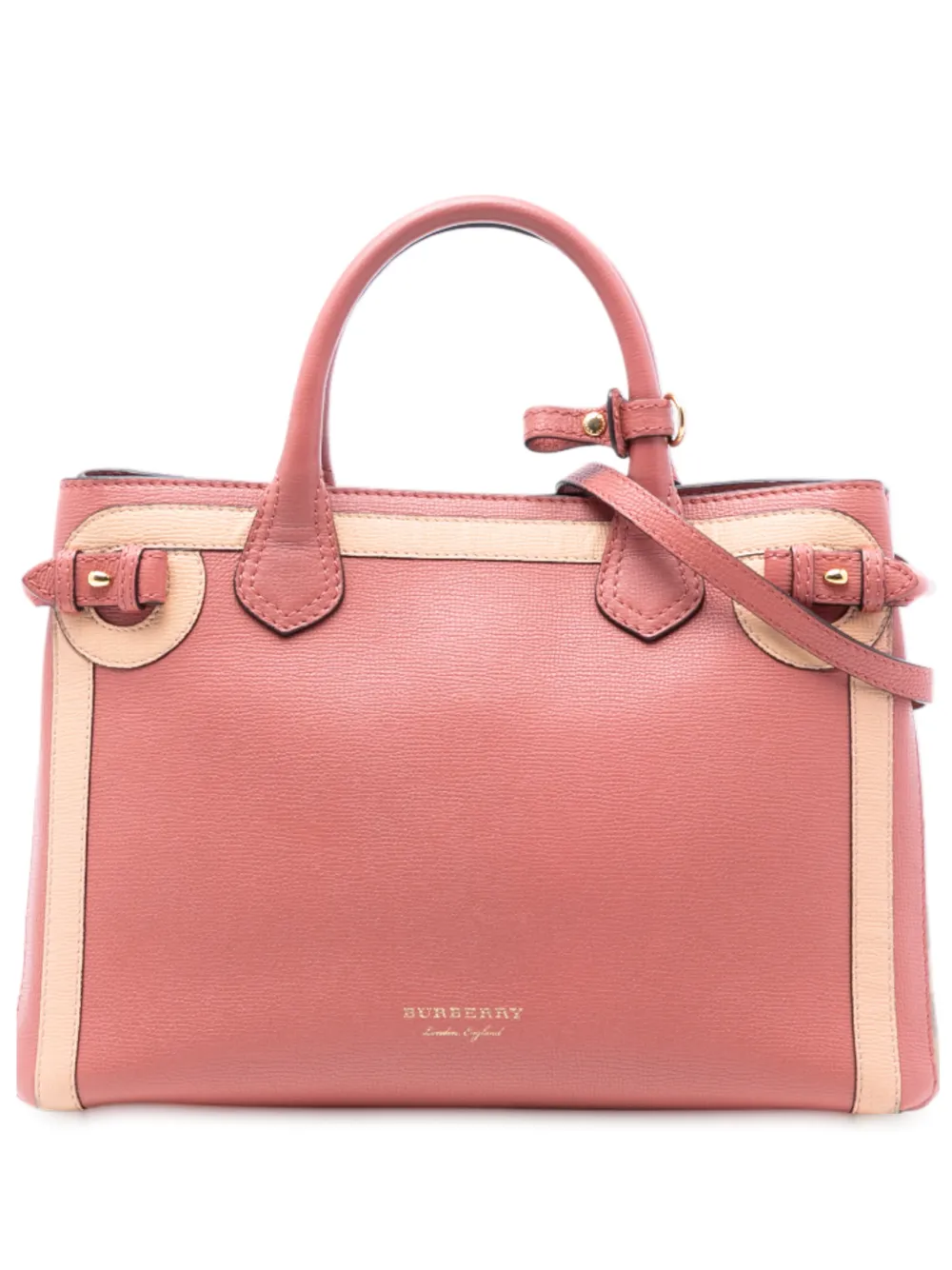 Burberry Pre-Owned 2000-2017 Medium Bicolor Leather and House Check Banner satchel - Rosa