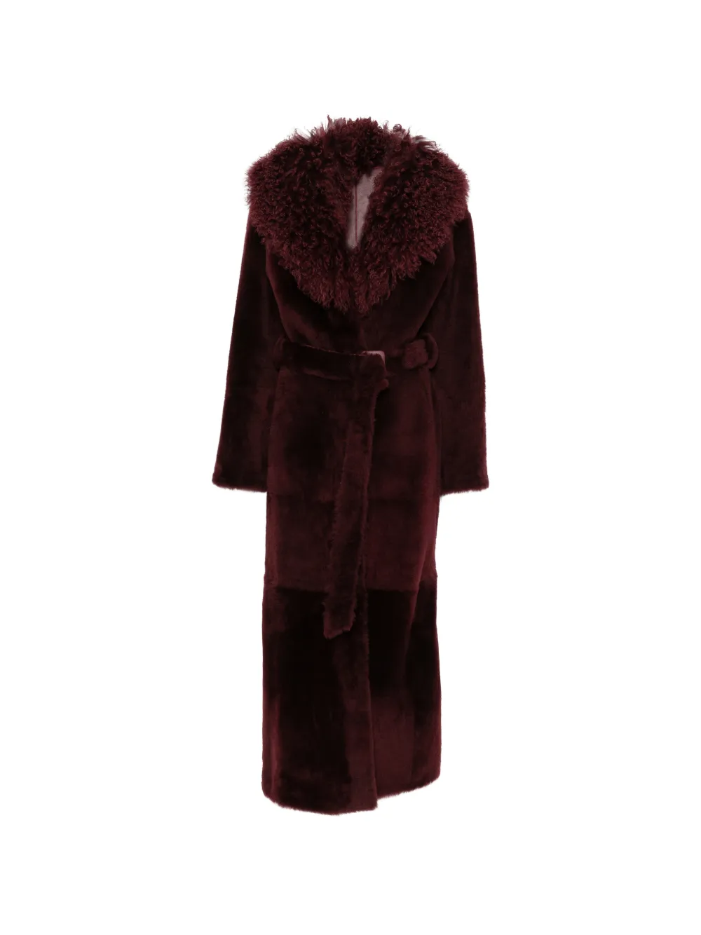 Manokhi Textured Belted Coat In Red