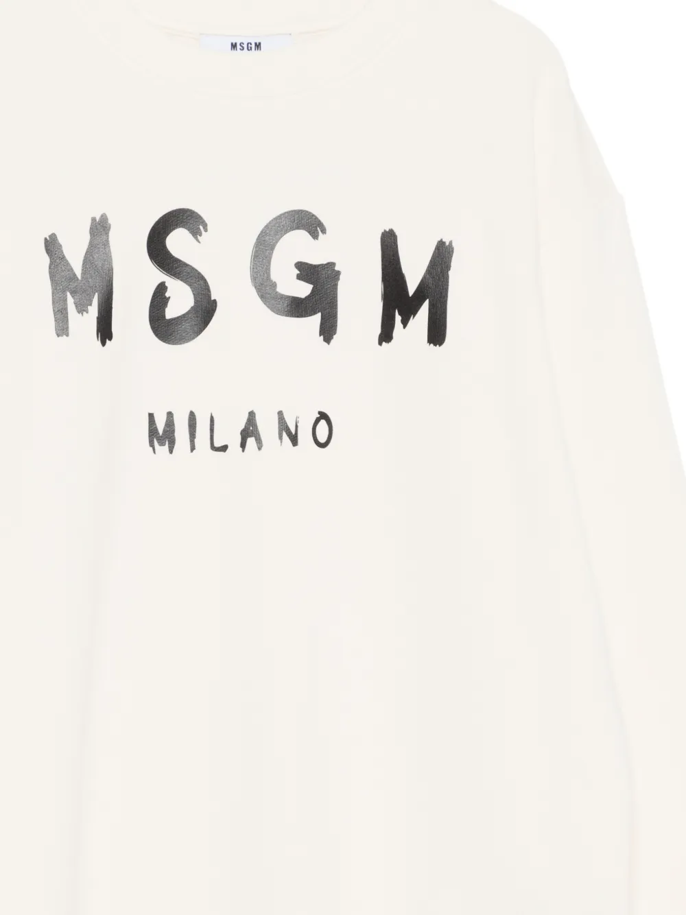  Msgm Kids Logo-print Crew-neck Sweatshirt - Neutrals 