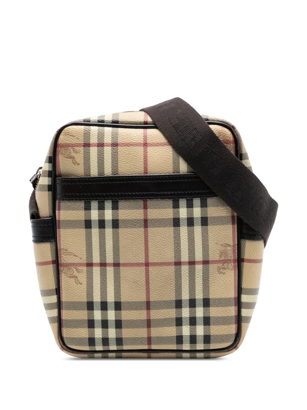 Burberry Pre-Owned Borsa a tracolla in tela cerata con motivo Haymarket Check 2000-2017 - Marrone