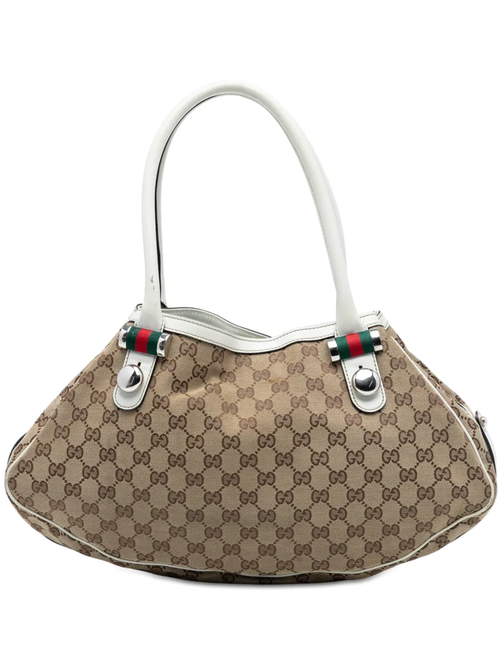 Gucci Pre-Owned Borsa tote Match Ball in tela GG con decorazione Web 2016-2025 - Marrone