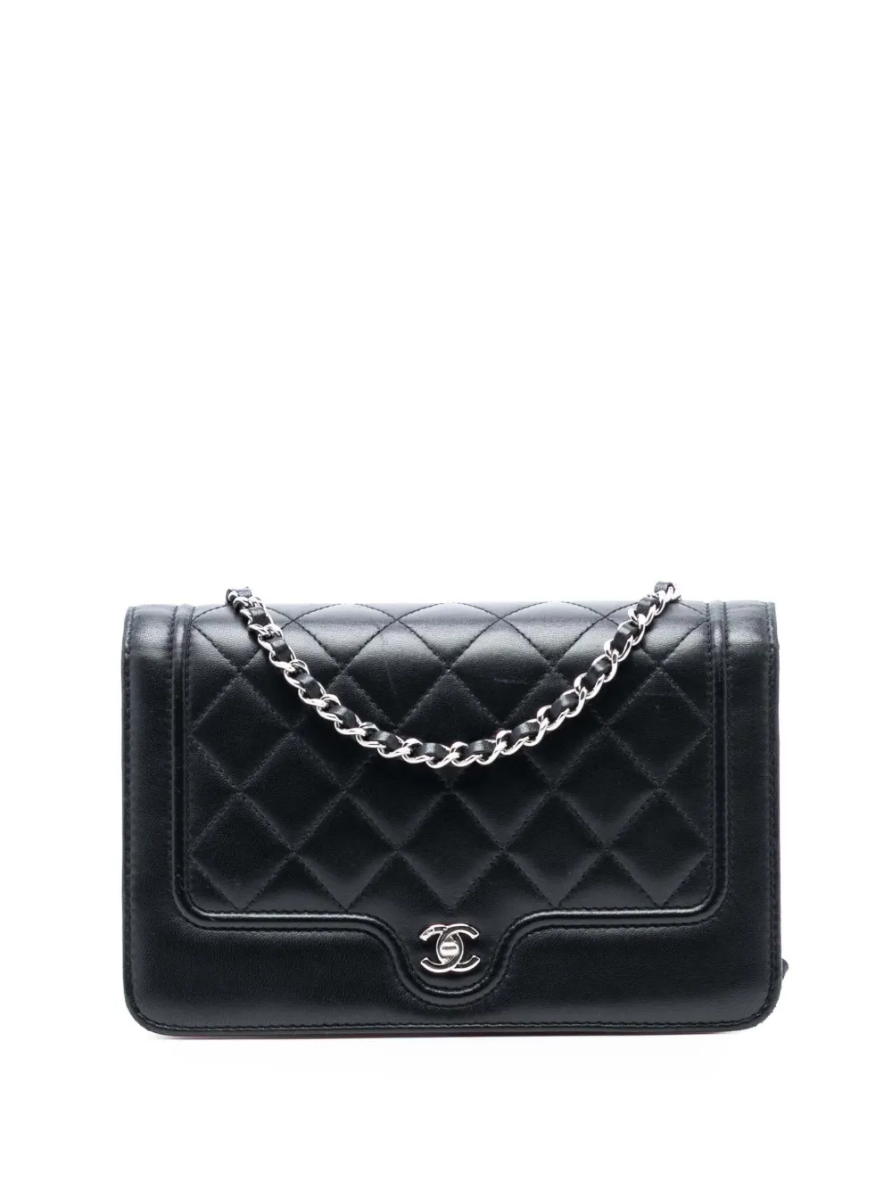 CHANEL Pre-Owned Borsa a tracolla CC in pelle di agnello trapuntata 2017-2018 - Nero