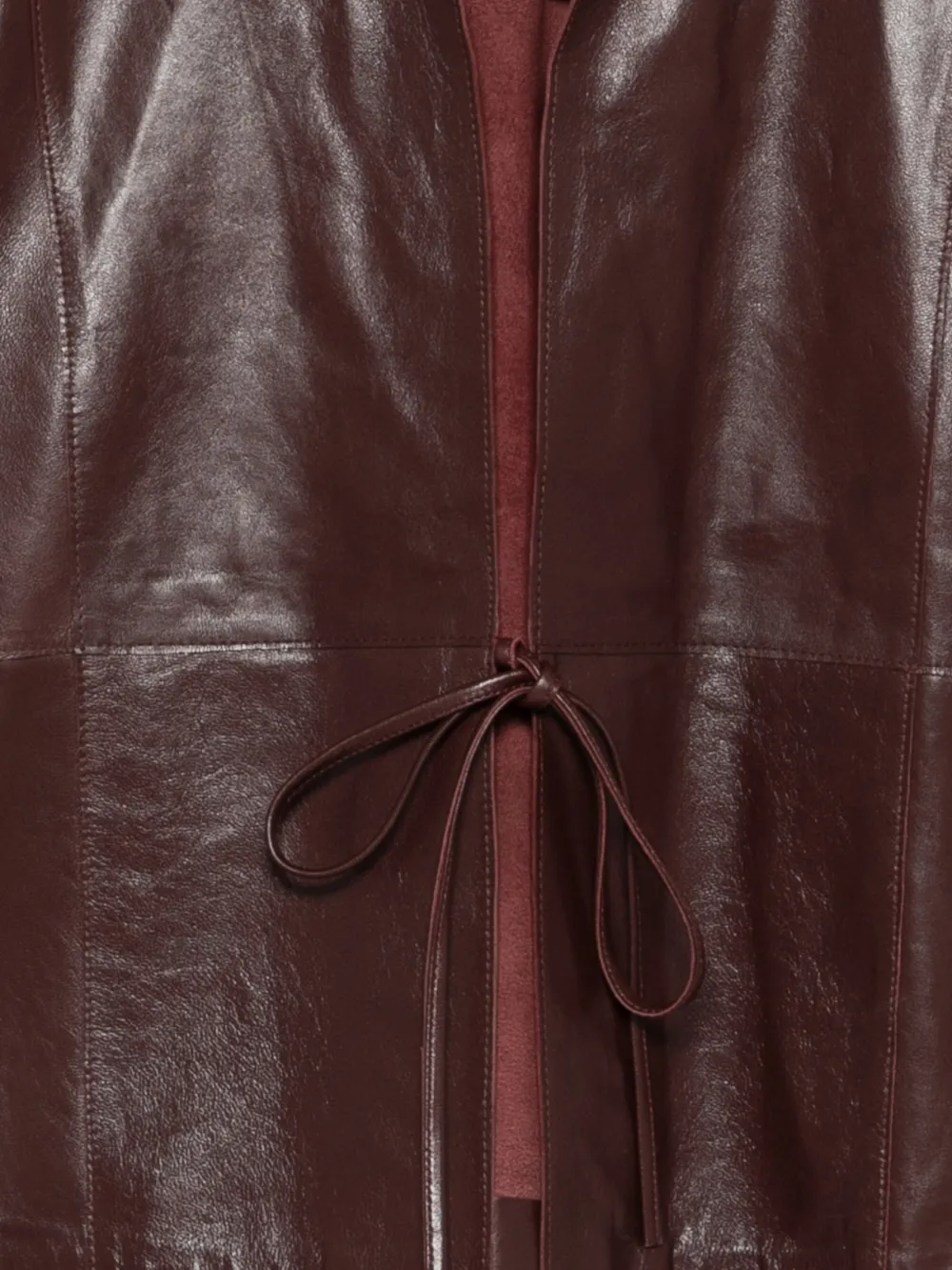  Alysi Tie-fastening Leather Jacket - Purple 