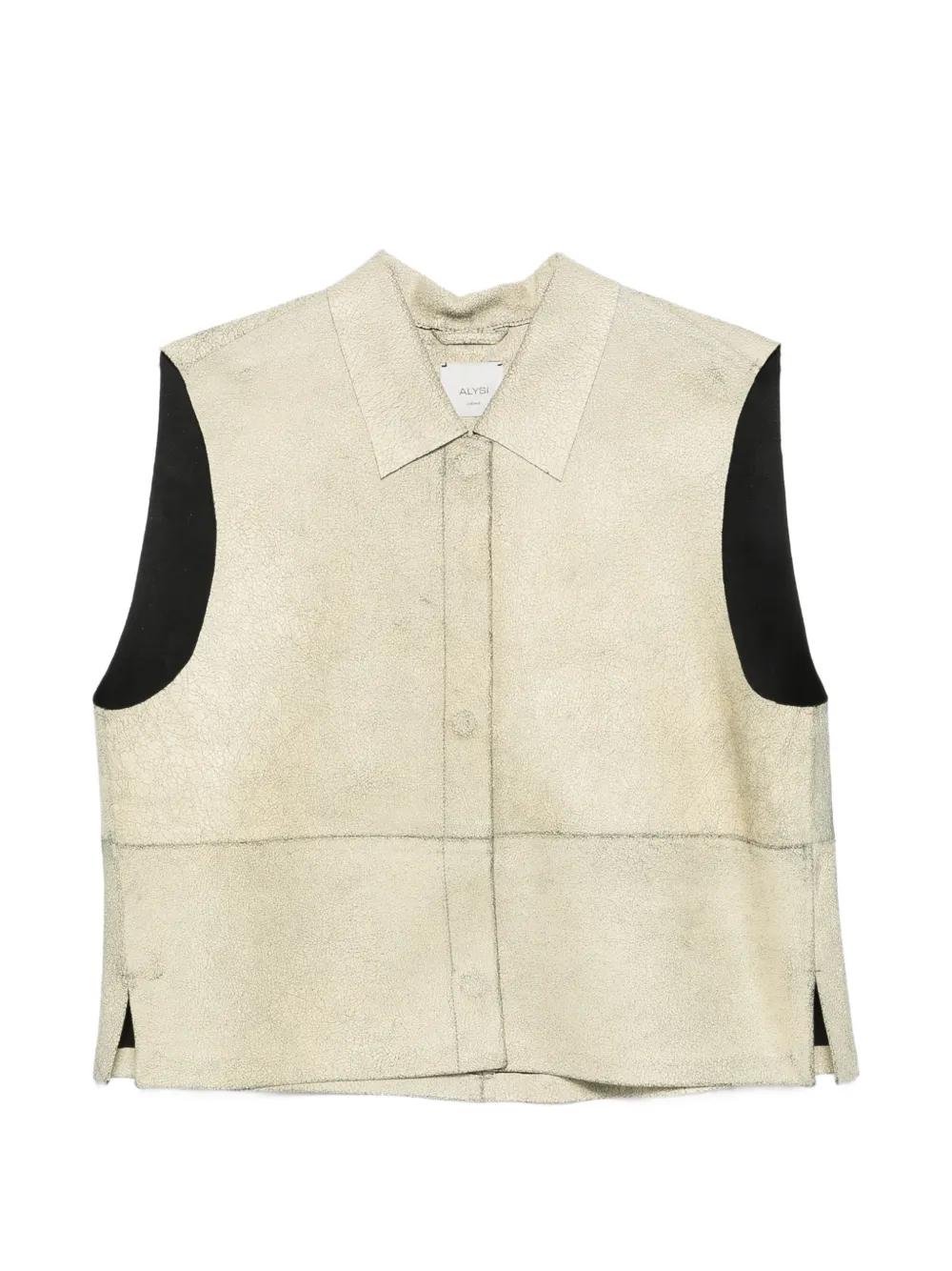 Alysi Collared Sleeveless Vest In Neutral