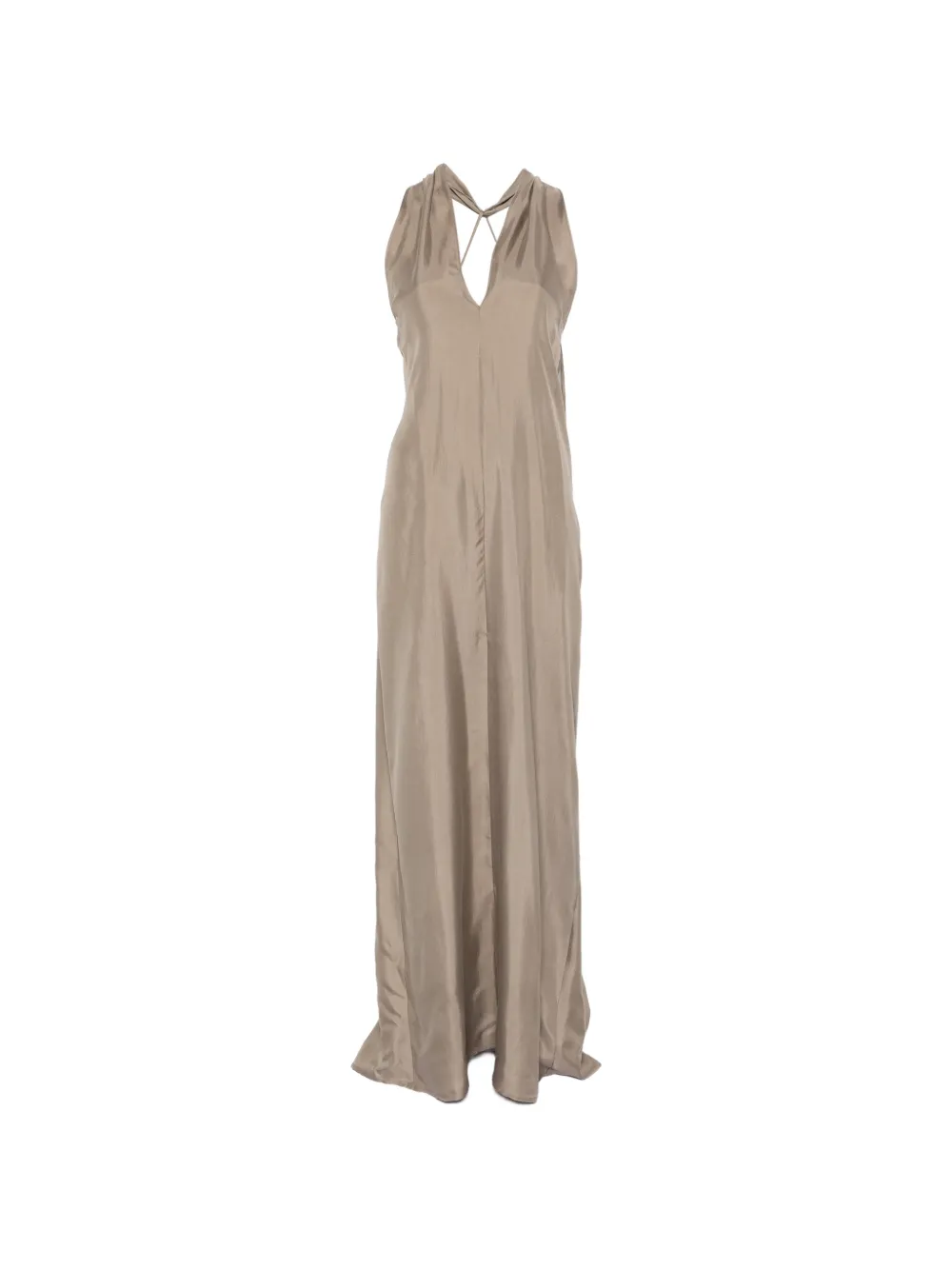 Alysi V-neck twisted maxi dress - Toni neutri