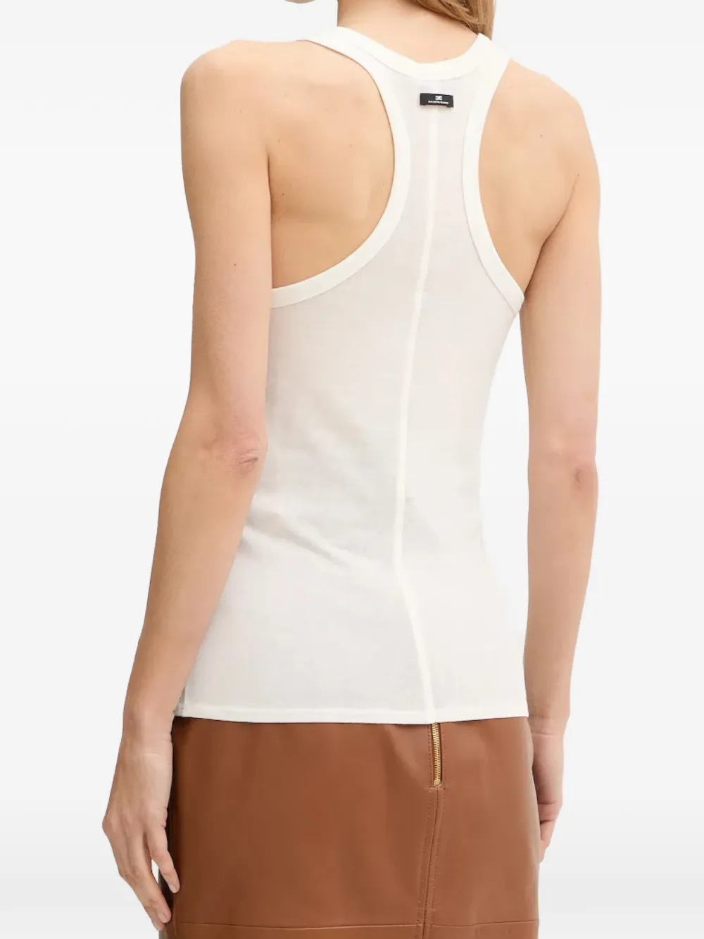Elisabetta Franchi Tanktop met geborduurd logo Wit