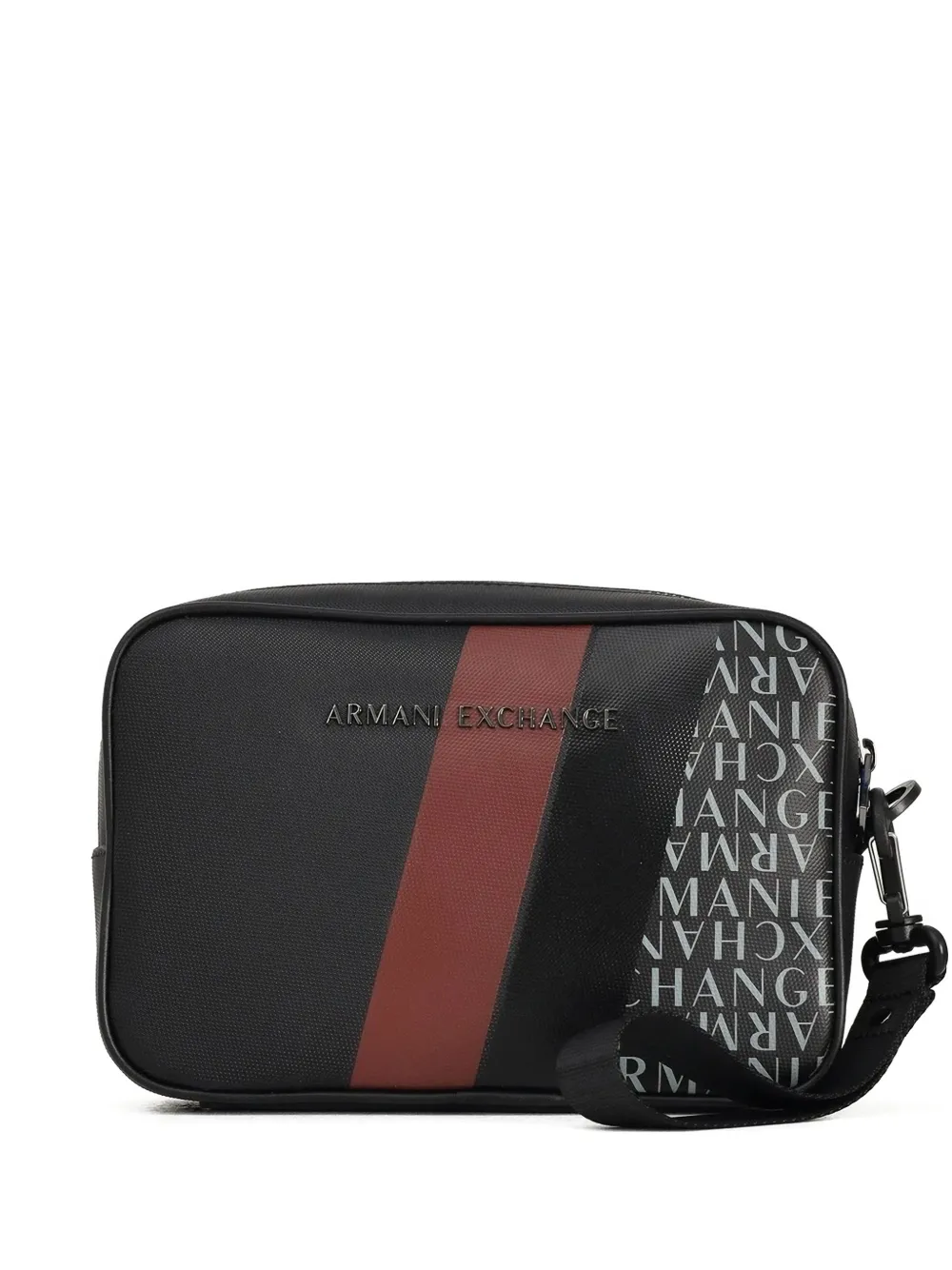 Armani Exchange logo-detail stripe clutch bag - Nero