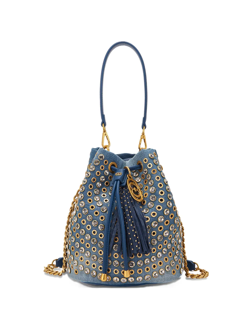 La Carrie embellished bucket bag - Blu