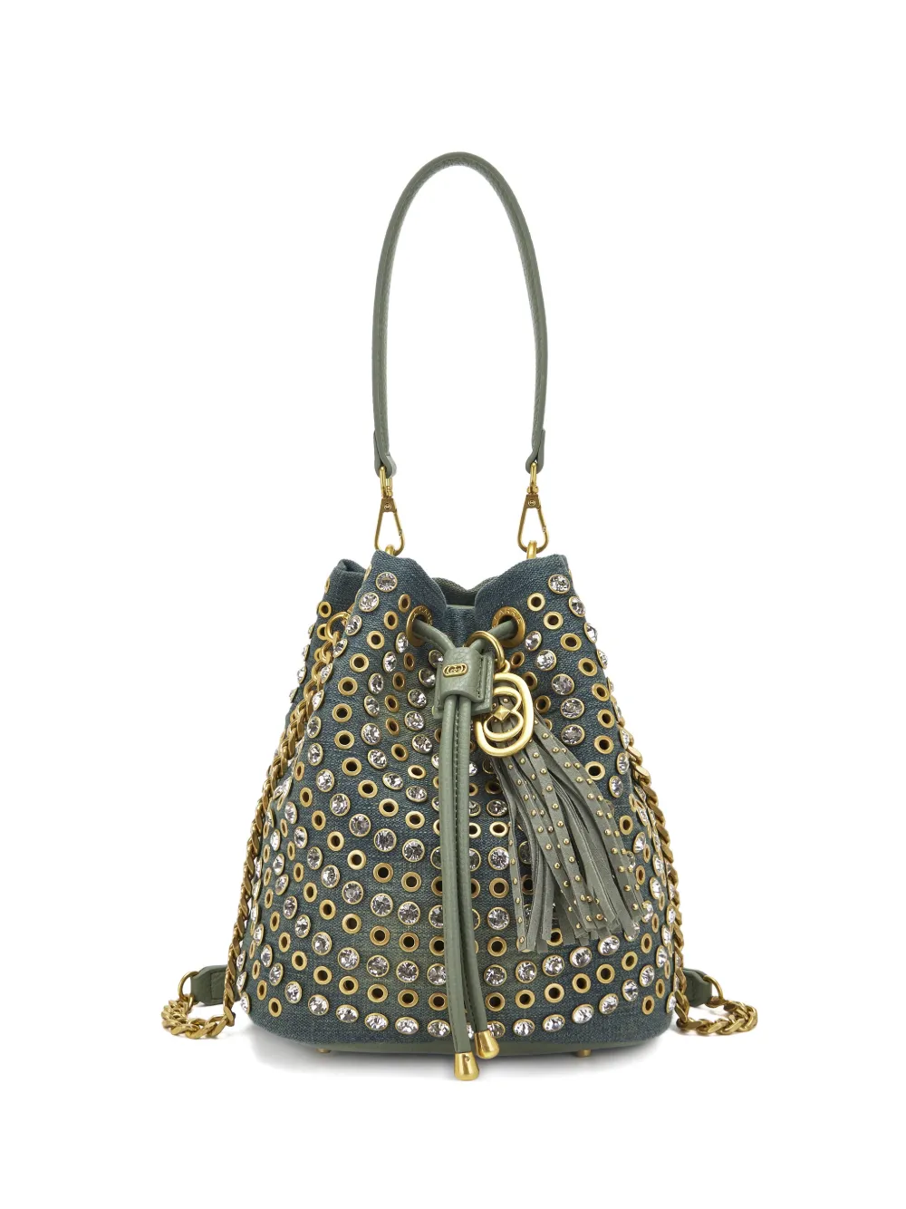 La Carrie small studded bucket bag - Blu