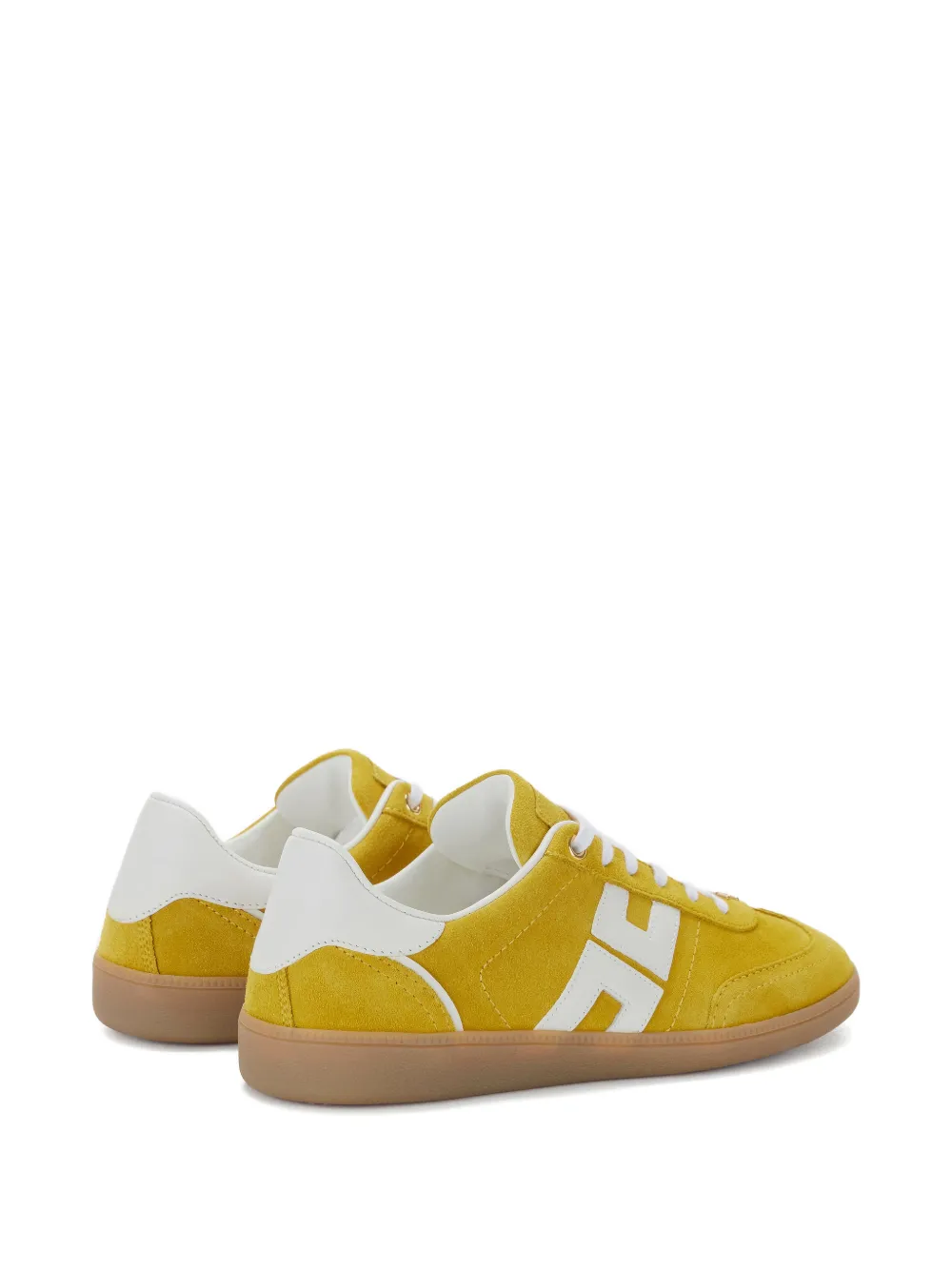 Elisabetta Franchi logo-detail leather sneakers Geel
