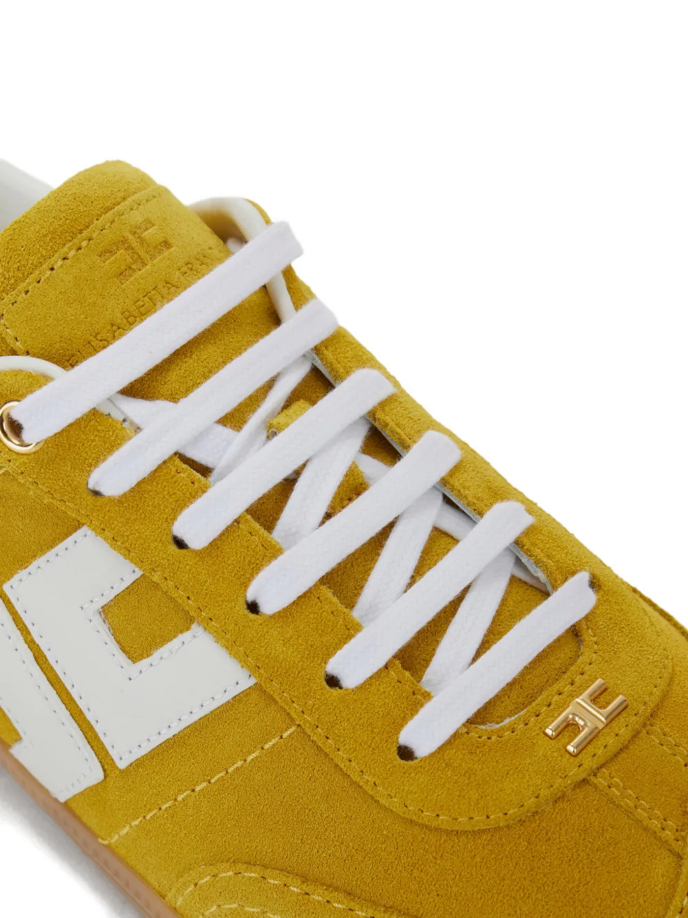 Elisabetta Franchi logo-detail leather sneakers Geel