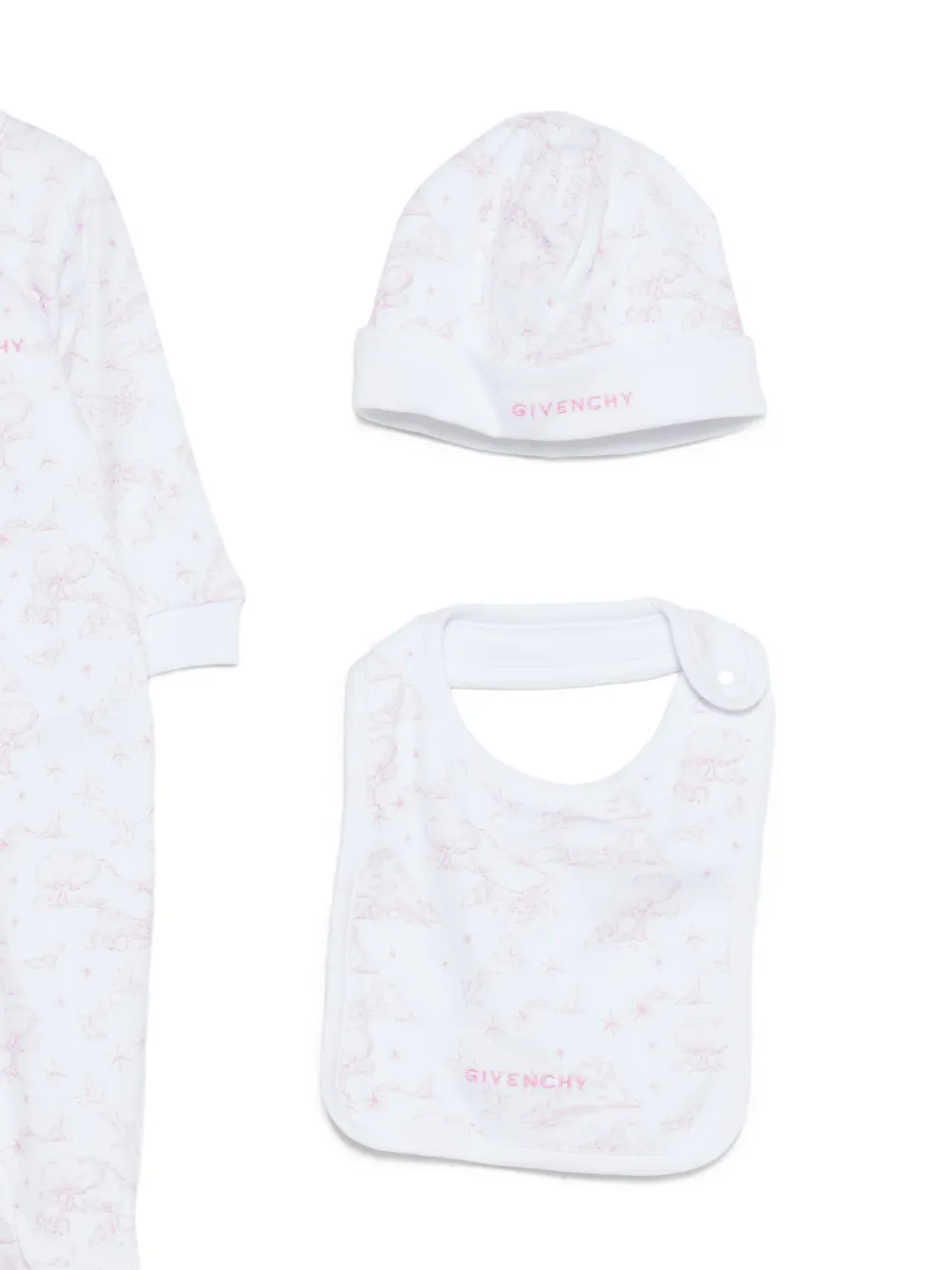  Givenchy Kids Collared Print Babygrow Set - White 