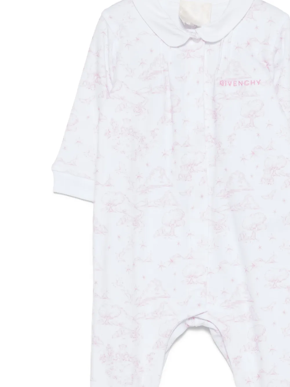  Givenchy Kids Collared Print Babygrow Set - White 