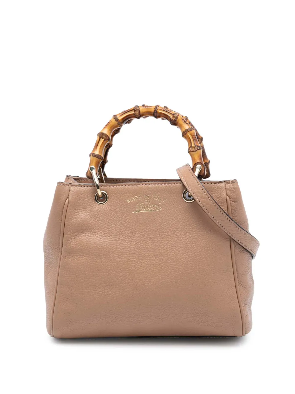 Gucci Pre-Owned Borsa shopper media in pelle di vitello e bambù 2016-2025 - Marrone