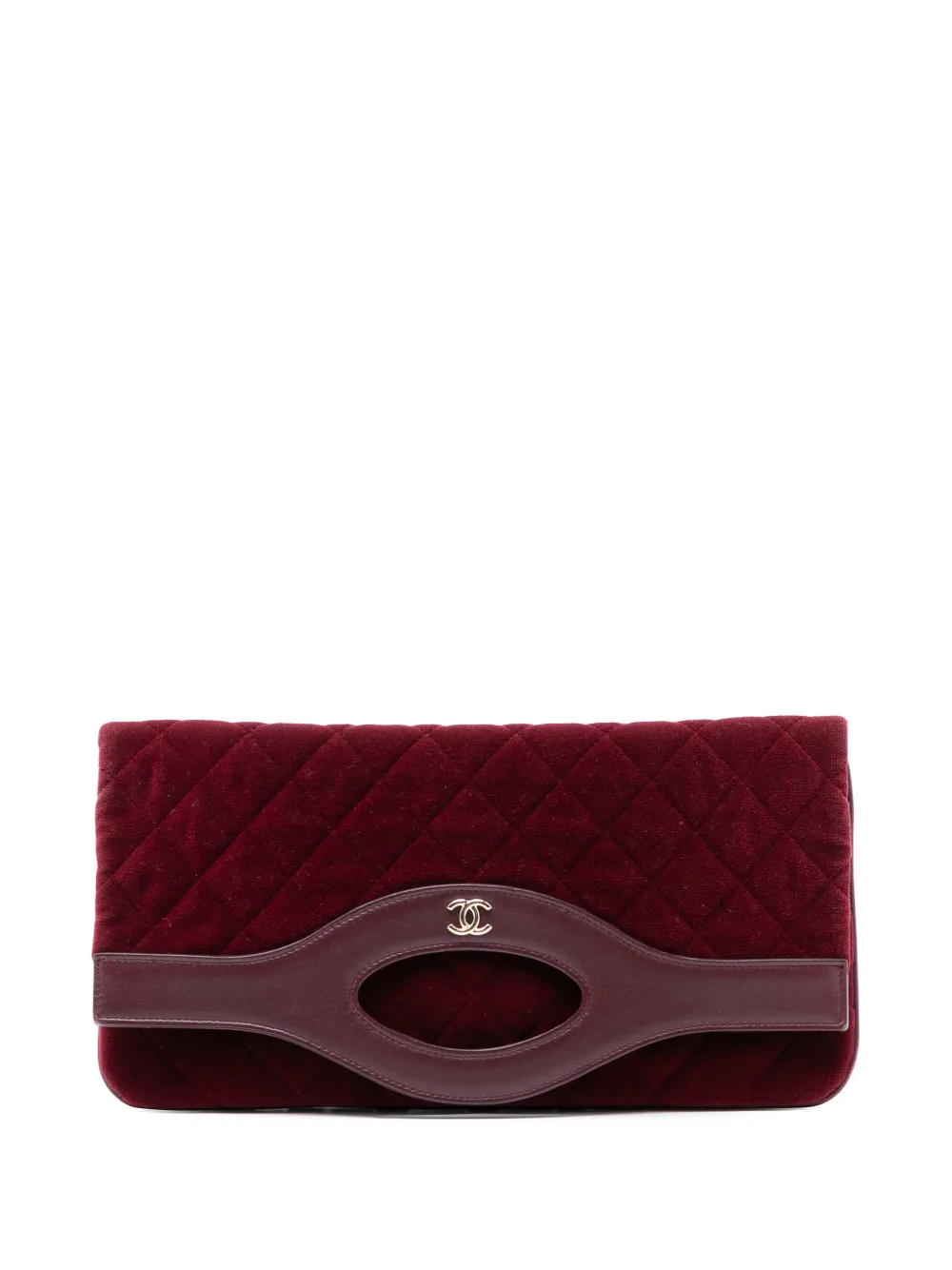CHANEL Pre-Owned 2019 Quilted Velvet 31 clutch bag - Rosso