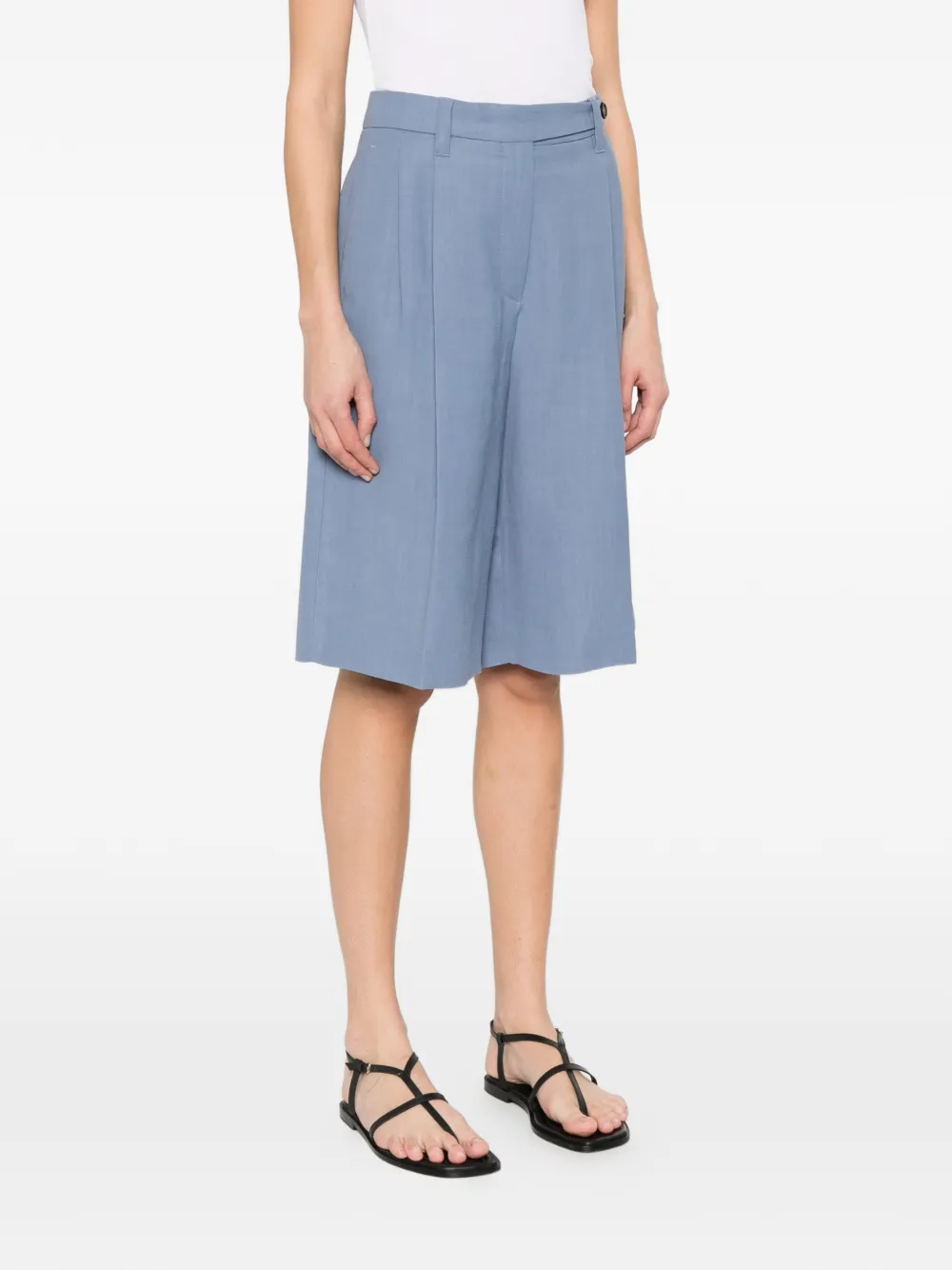 Brunello Cucinelli Geplooide shorts Blauw