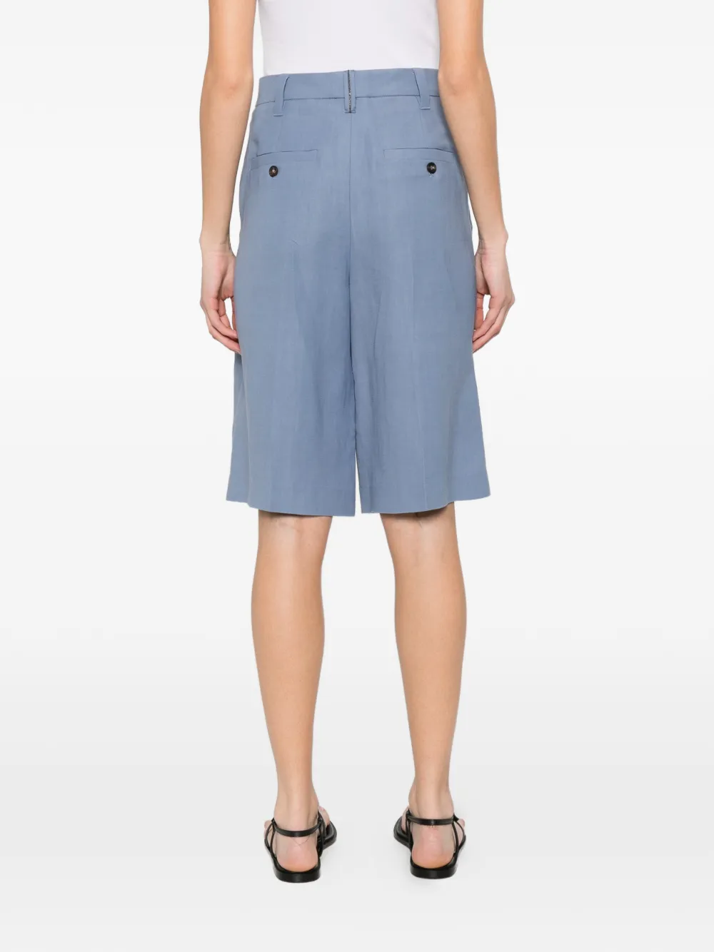 Brunello Cucinelli Geplooide shorts Blauw