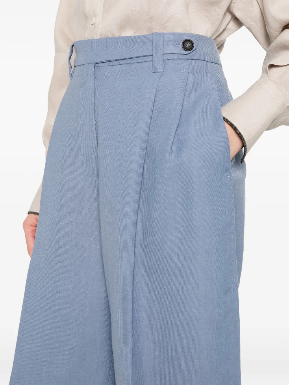 Brunello Cucinelli Geplooide shorts Blauw