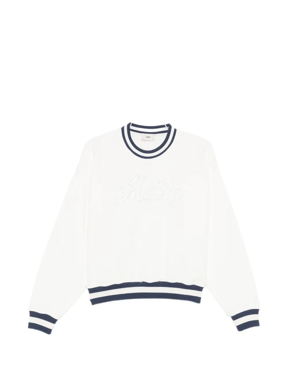 Autry Striped Logo Sweatshirt In White