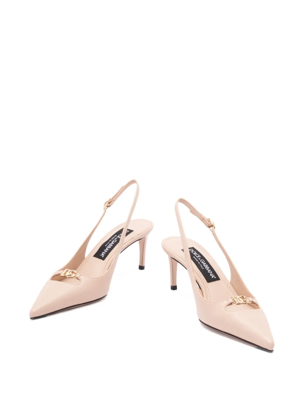 Dolce & Gabbana slingback-strap leather pumps Beige