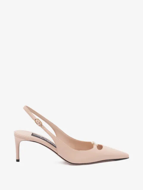 Dolce & Gabbana silk-effect nappa leather slingbacks